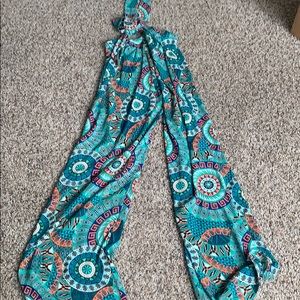 Patterned teal hippie pants